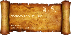 Modrovich Vilma névjegykártya